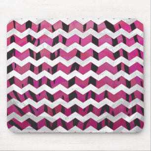 Tapis De Souris Chevron Tiger rose chaud et noir