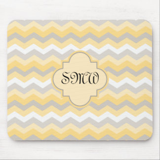 Tapis De Souris Chevron Zigzag jaune/gris