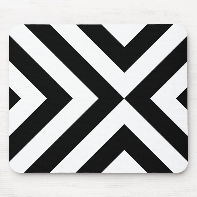 Tapis De Souris Chevrons noirs et blancs (Devant)