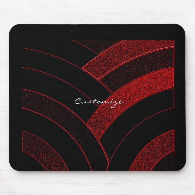 Tapis De Souris chevrons rouges/noirs modernes chics Thunder_Cove (Devant)