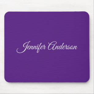 Tapis De Souris Chic Calligraphie Elégant Royal Purple Personnalis