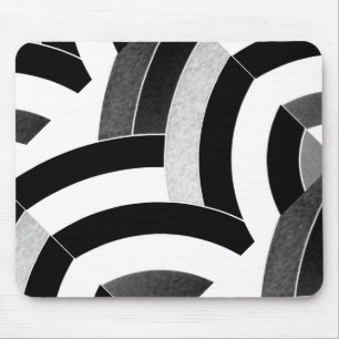 Tapis De Souris chic contemporain, chevron noir/blanc