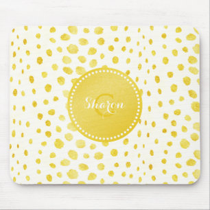 Tapis De Souris Chic faux or brillant imprimé guépard monogramme