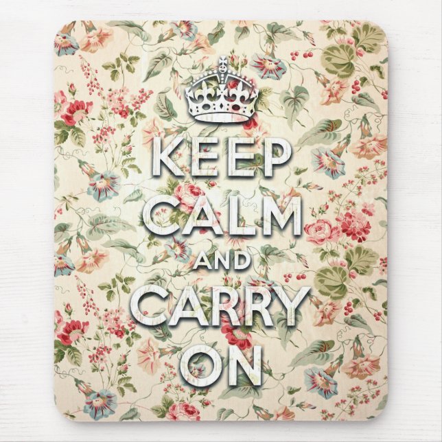 Tapis De Souris Chic minable gardent le calme et continuent (Devant)