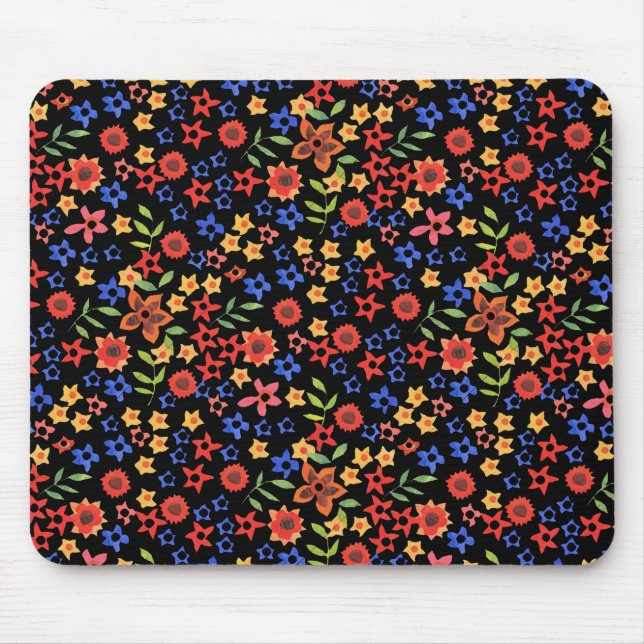 Tapis De Souris Chic Retro Floral Print Custom Mousepad (Devant)