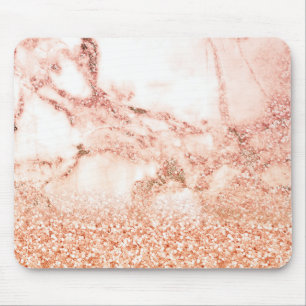 Tapis De Souris Chic Rose or Ombre Parties scintillant Marbre