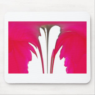 Tapis De Souris Chic rouge extraordinaire rose sous le ciel blanc.