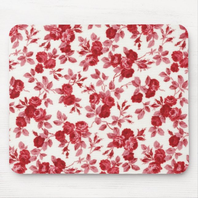 Tapis De Souris Chic Rouge Roses Pad Souris (Devant)