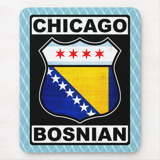 Tapis De Souris Chicago Bosniaque Américain (Devant)