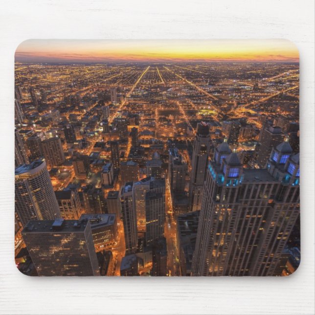 Tapis De Souris Chicago du centre au coucher du soleil (Devant)