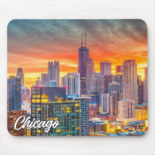 Tapis De Souris Chicago, Illinois, États-Unis (Devant)