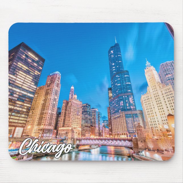 Tapis De Souris Chicago, Illinois, États-Unis (Devant)