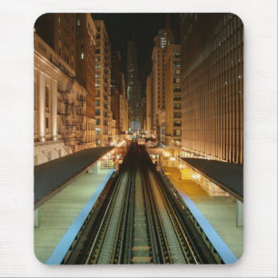 Tapis De Souris Chicago "L" station la nuit