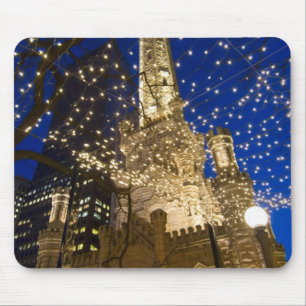 Tapis De Souris Chicago, l'Illinois, vieille tour d'eau avec des