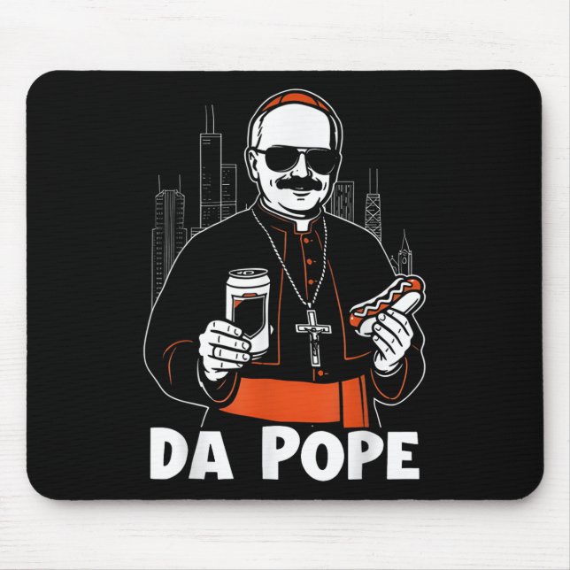 Tapis De Souris Chicago Pape Leo Xiv Da Pope Mème Drôle (Devant)