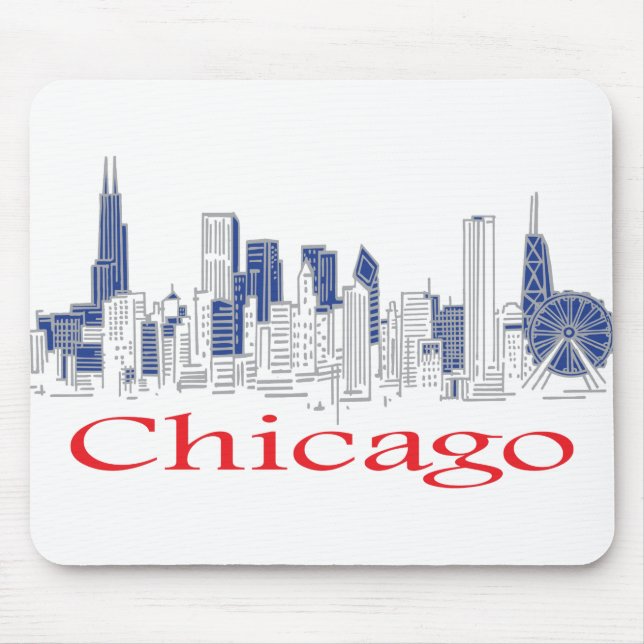 Tapis De Souris Chicago-Skyline (Devant)