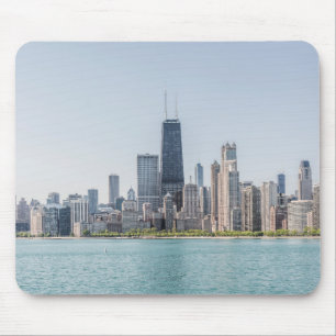 Tapis De Souris Chicago Skyline Avec Le Lac Michigan