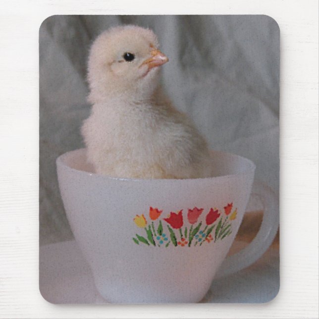 Tapis De Souris Chick en Teacup Vintage (Devant)