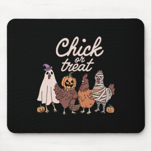 Tapis De Souris Chick Or Treat Saison effrayante Halloween Poulets
