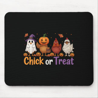 Tapis De Souris Chick Ou Traiter Halloween Sorcière Éffrayante Pou