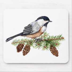 Tapis De Souris Chickadee d'hiver