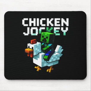 Tapis De Souris Chicken Drôle Jockey Zombie Pixel Art Gamer Chemis