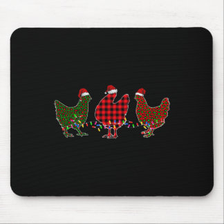 Tapis De Souris Chicken Merry Christmas Red Green Leopard Plaid Xm