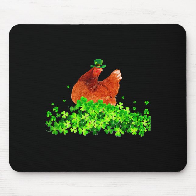 Tapis De Souris Chicken St Patricks Day Chicken Lover Irish Shamro (Devant)