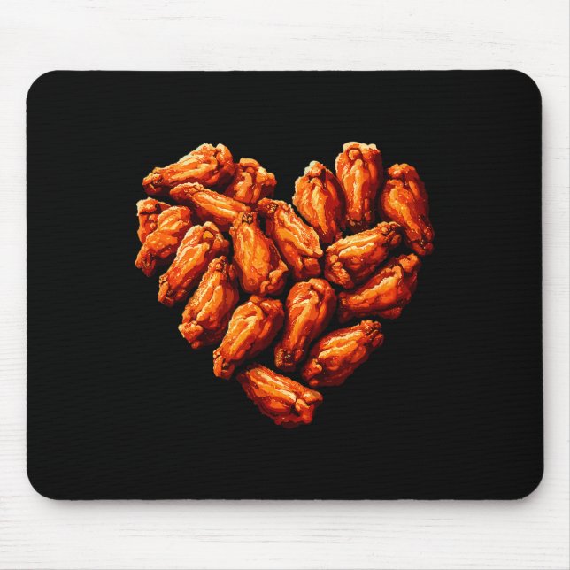 Tapis De Souris Chicken Wings Are My Valentine Heart Funny Valenti (Devant)