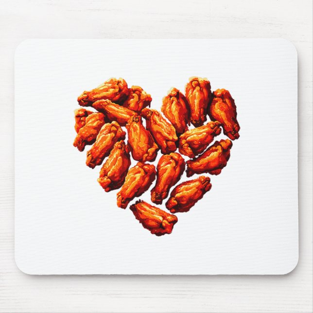 Tapis De Souris Chicken Wings Are My Valentine Heart Funny Valenti (Devant)