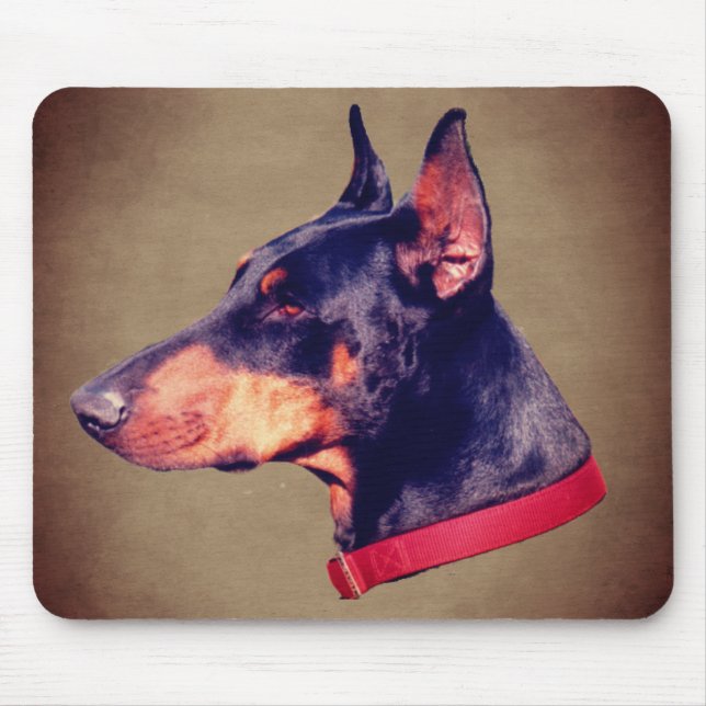 Tapis De Souris Chien à visage Doberman (Devant)