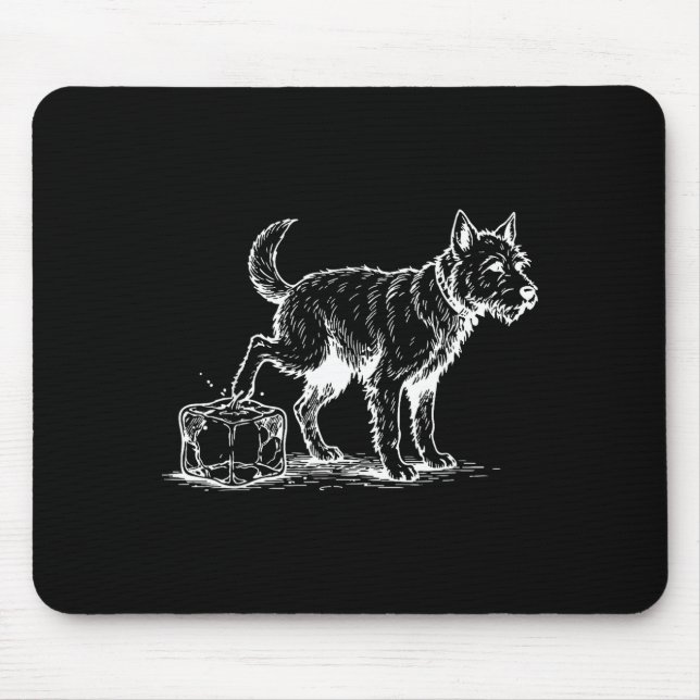 Tapis De Souris Chien anti glace drôle  (Devant)