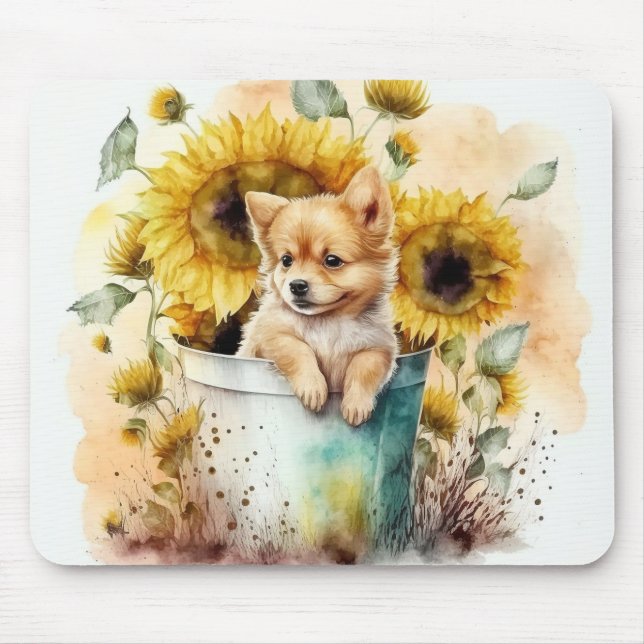 Tapis De Souris Chien Aquarell (Devant)