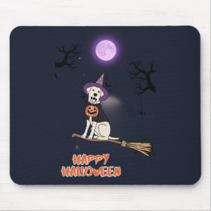 Tapis De Souris Chien au Clair de Lune – Chien d'Halloween au Chap
