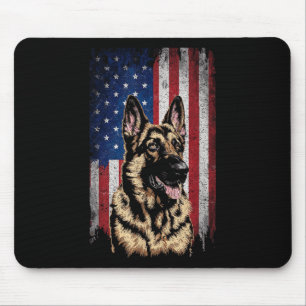Tapis De Souris Chien berger allemand 4 juillet Patriotique Usa In