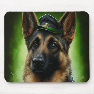 Tapis De Souris Chien berger allemand en tenue de jour St. Patrick