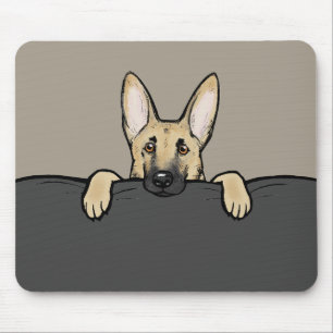 Tapis De Souris Chien Berger Allemand Mignon qui regarde