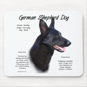 Tapis De Souris Chien berger allemand (noir) Conception de l'histo