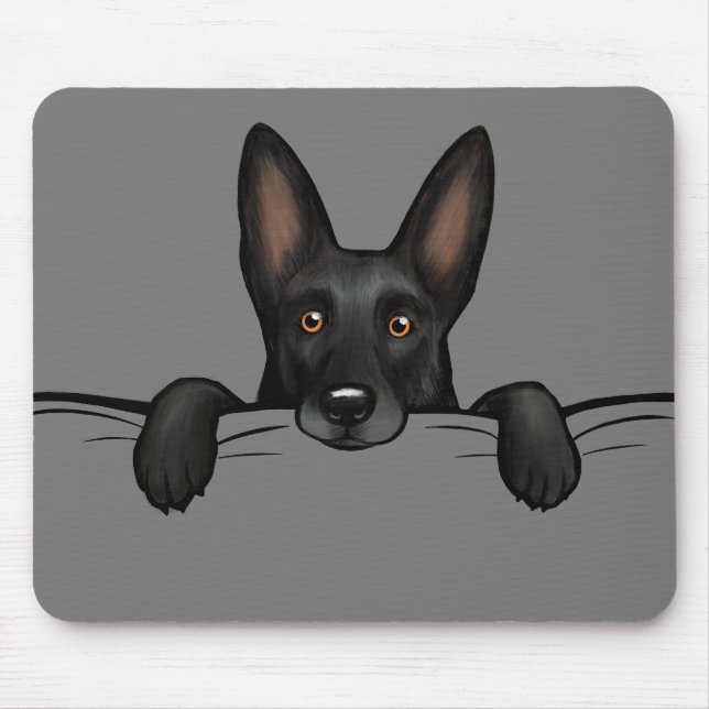 Tapis De Souris Chien berger allemand noir Pékin (Devant)