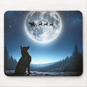 Tapis De Souris Chien berger allemand observant Père Noël