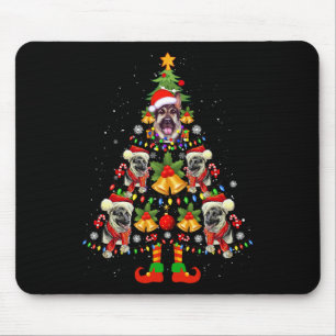 Tapis De Souris Chien berger allemand Santa Hat sapin Noël Noël No