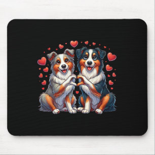 Tapis De Souris Chien Berger Australien Signe de la Main en Forme