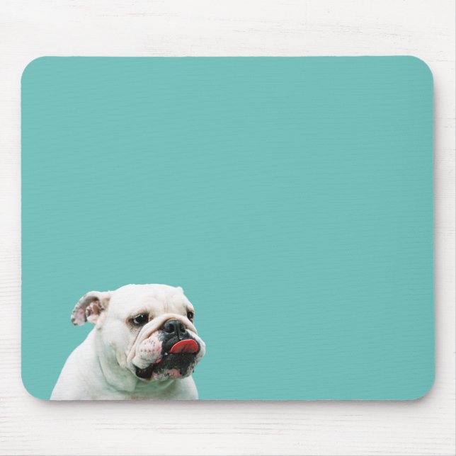 Tapis De Souris Chien blanc mignon Bulldog (Devant)