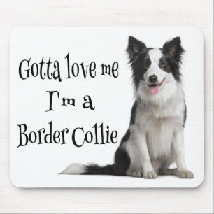 Tapis De Souris Chien Border Collie noir et blanc
