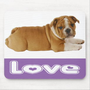 Tapis de souris Chien Bouledogue Anglais Violet Am