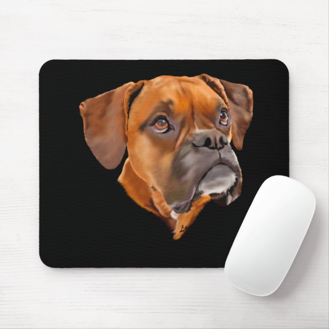 Tapis De Souris Chien Boxer (Avec souris)