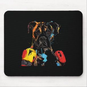 Tapis De Souris Chien Boxer Avec Gants De Boxe Hommes Femmes Enfan