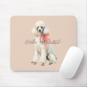Tapis De Souris Chien Caniche Blanc Bonjour Beau