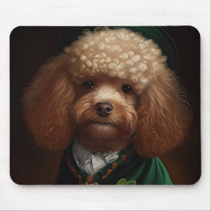 Tapis De Souris Chien Caniche en robe de la Saint-Patrick
