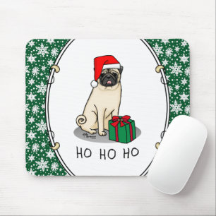 Tapis De Souris Chien Carlin de Noël de Noël de Père Noël (faon cl